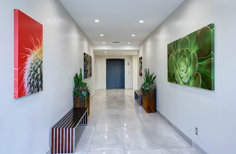 Entrance corridor at the Stemulus Innovative Healthcare clinic in Phoenix, Arizona